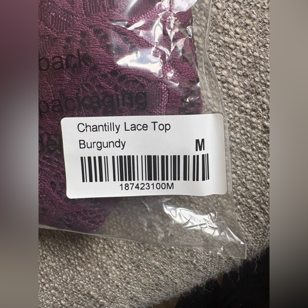 Ruby Ribbon Chantilly Lace Top in Burgundy NWT - Picture 6 of 6